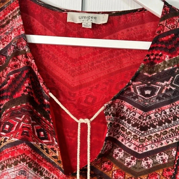 Umgee babydoll boho gypsy lined dress tunic size Small - Picture 4 of 6
